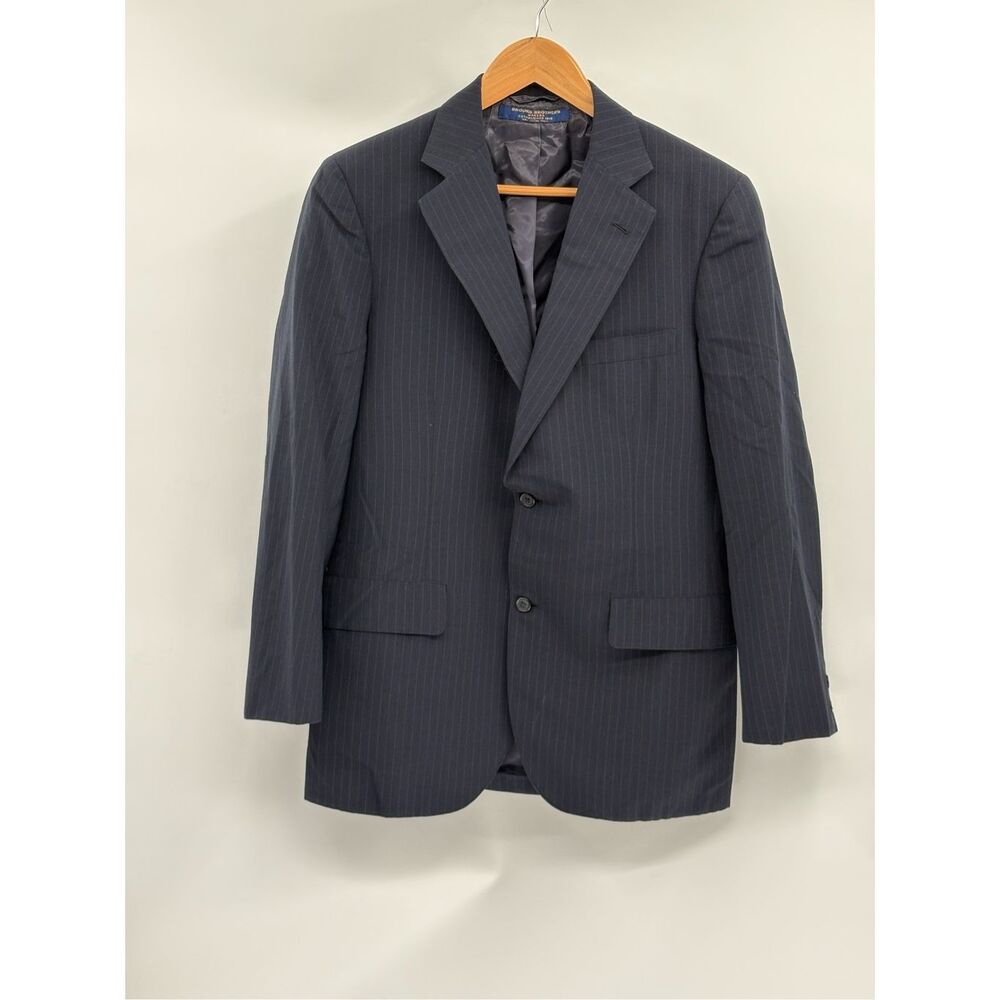 Brooks Brothers Sport Coat Blazer Men Size 39R Navy Blue Pinstriped